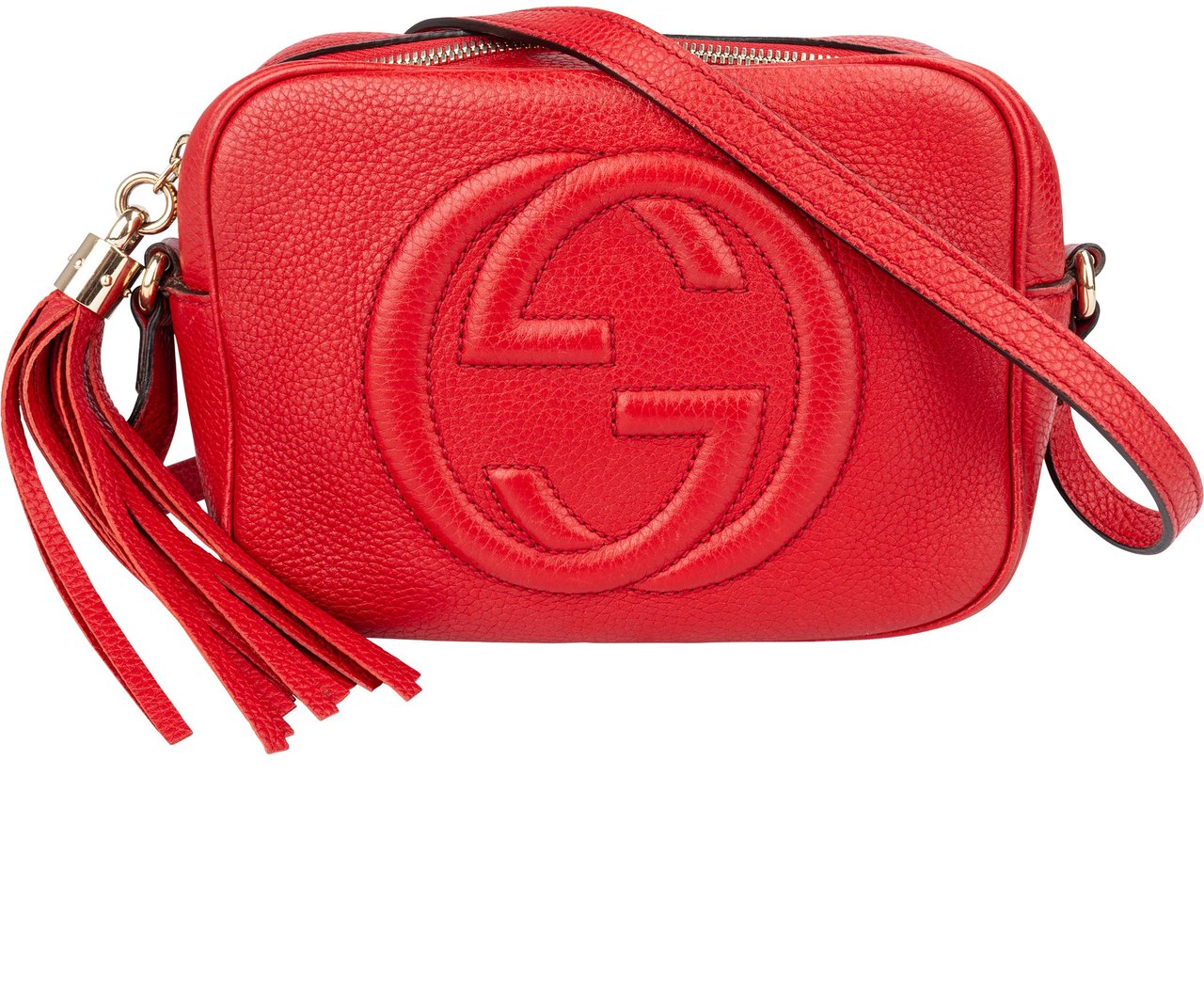 Gucci Gucci Red Leather Soho Crossbody Bag Rood