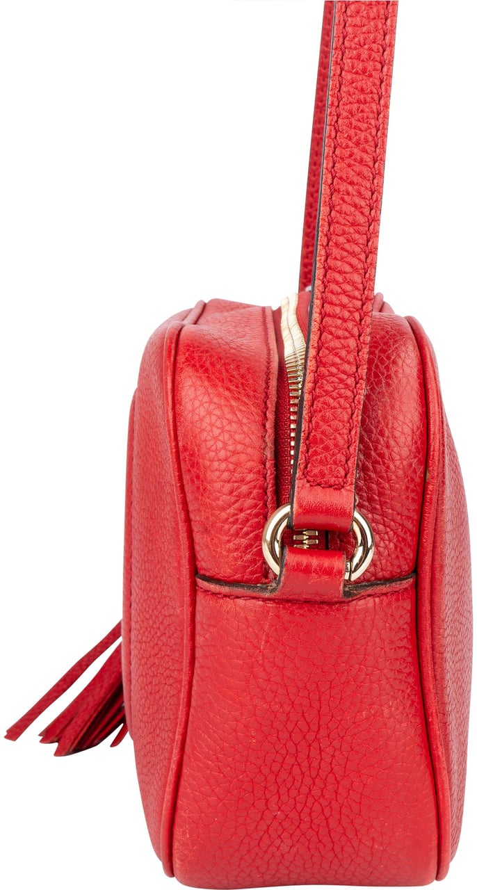 Gucci Gucci Red Leather Soho Crossbody Bag Rood