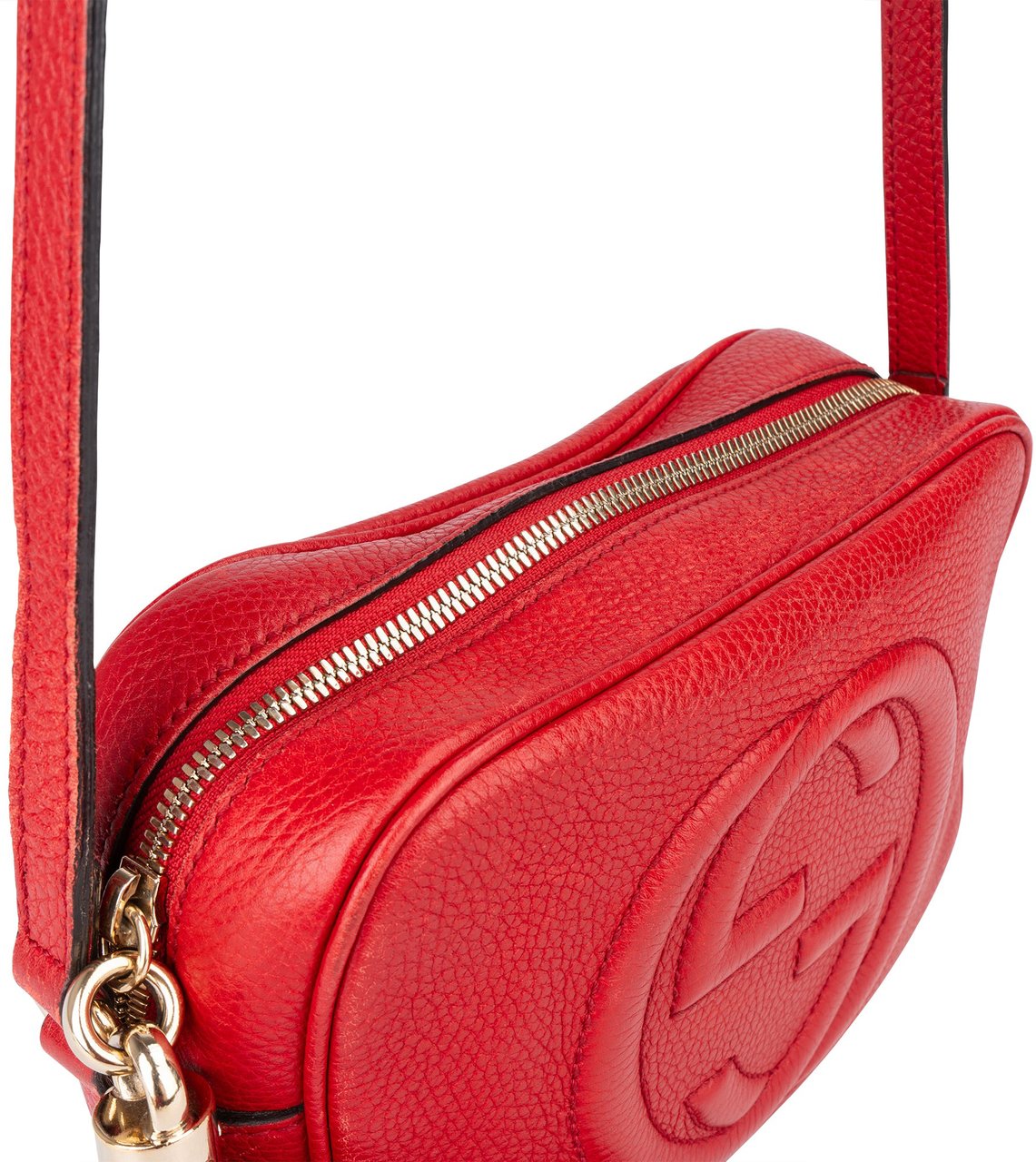 Gucci Gucci Red Leather Soho Crossbody Bag Rood