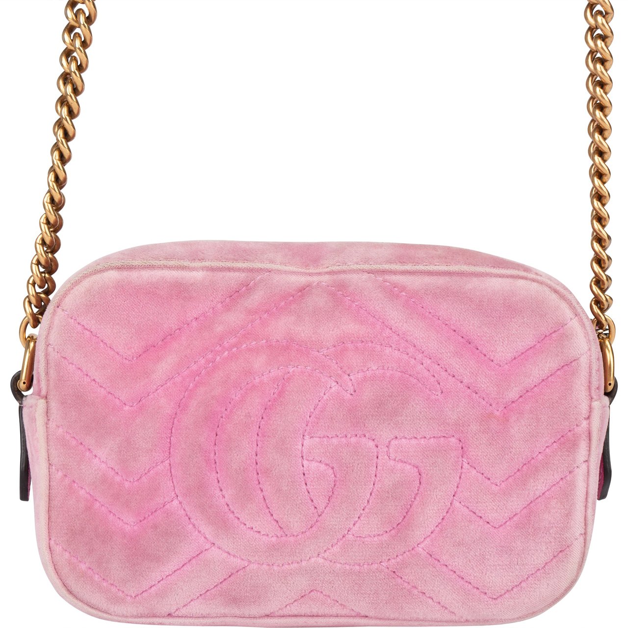 Gucci Gucci Pink Satin Crystal Marmont Crossbody Bag Roze