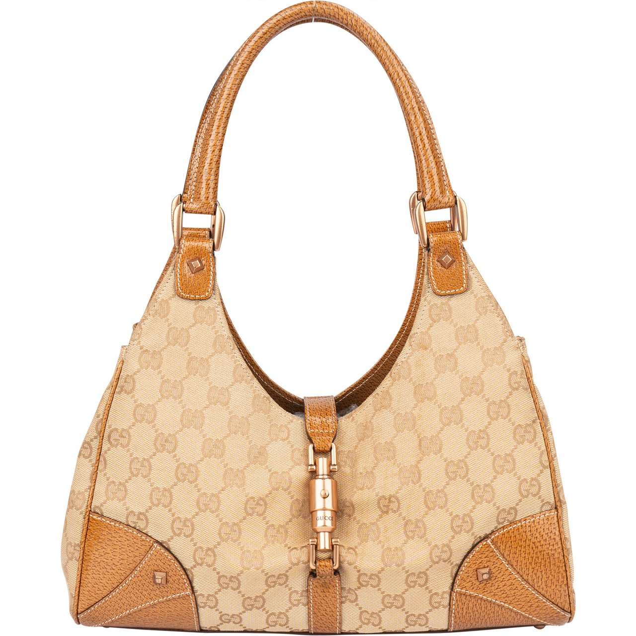 Gucci Gucci GG Monogram Jackie Handbag Bruin