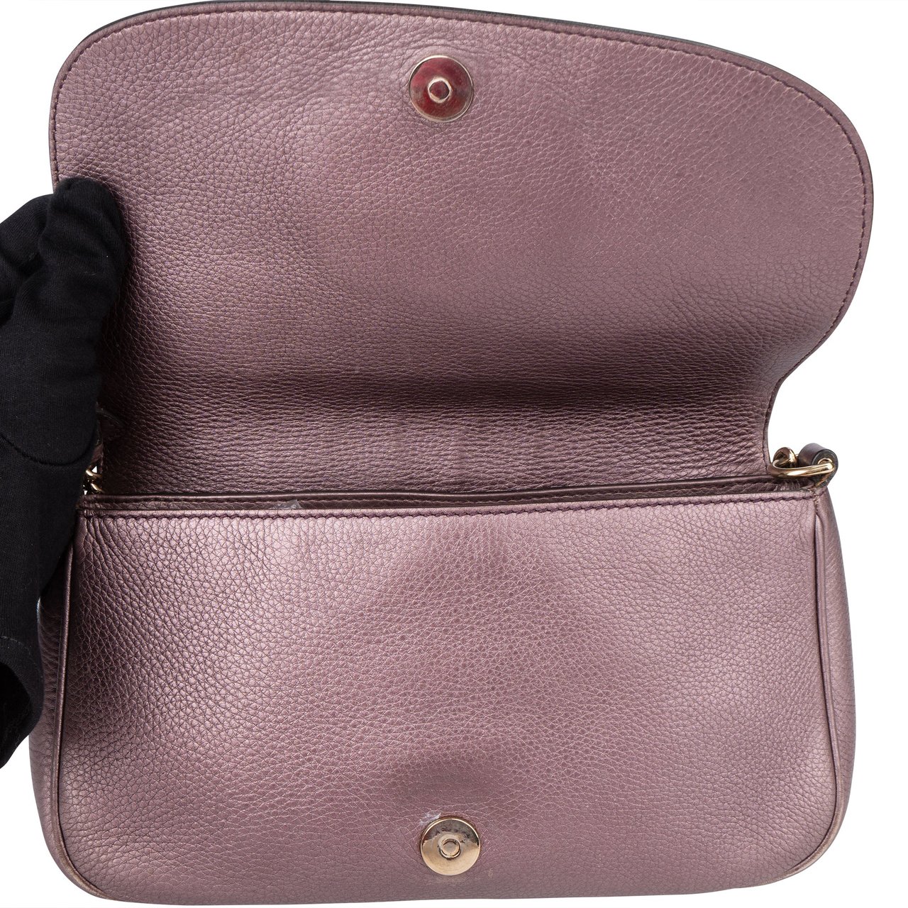 Gucci Gucci Metallic Pink Leather Soho CC Crossbody Bag Roze
