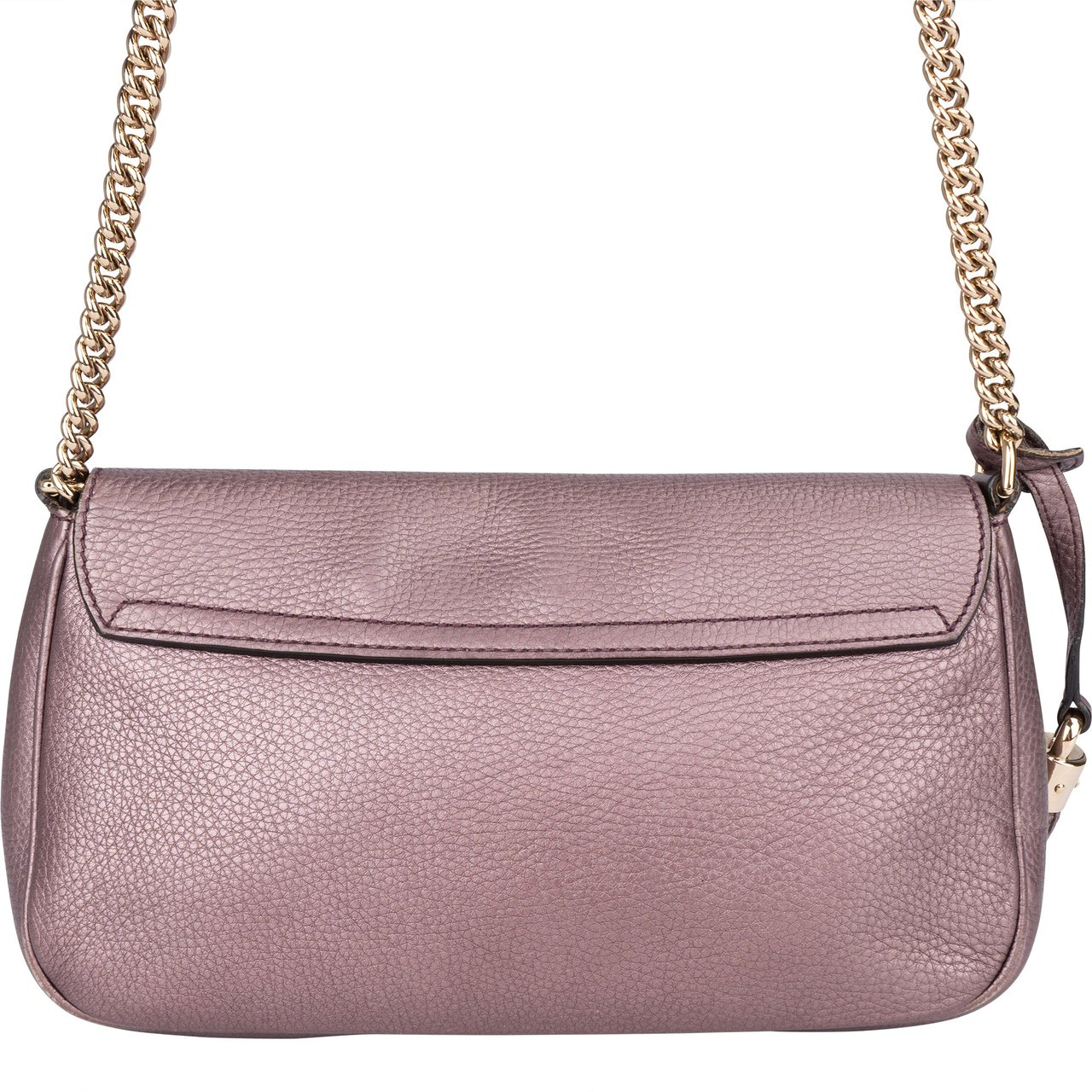 Gucci Gucci Metallic Pink Leather Soho CC Crossbody Bag Roze