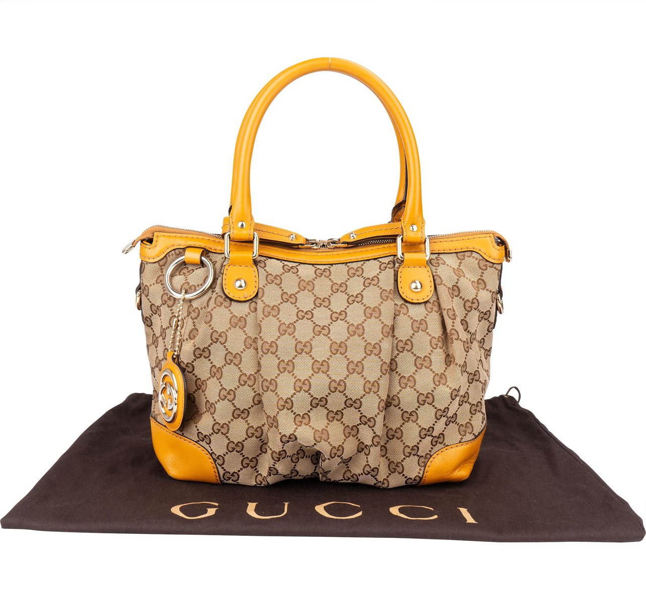 Gucci Gucci GG Monogram Sukey Handbag Bruin