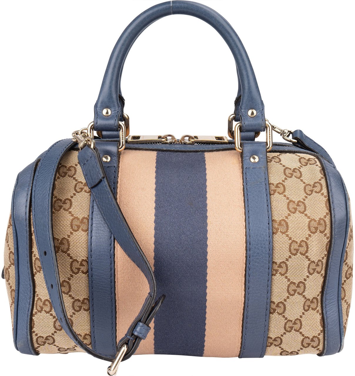 Gucci Gucci GG Monogram Sherry Line Boston Handbag Bruin