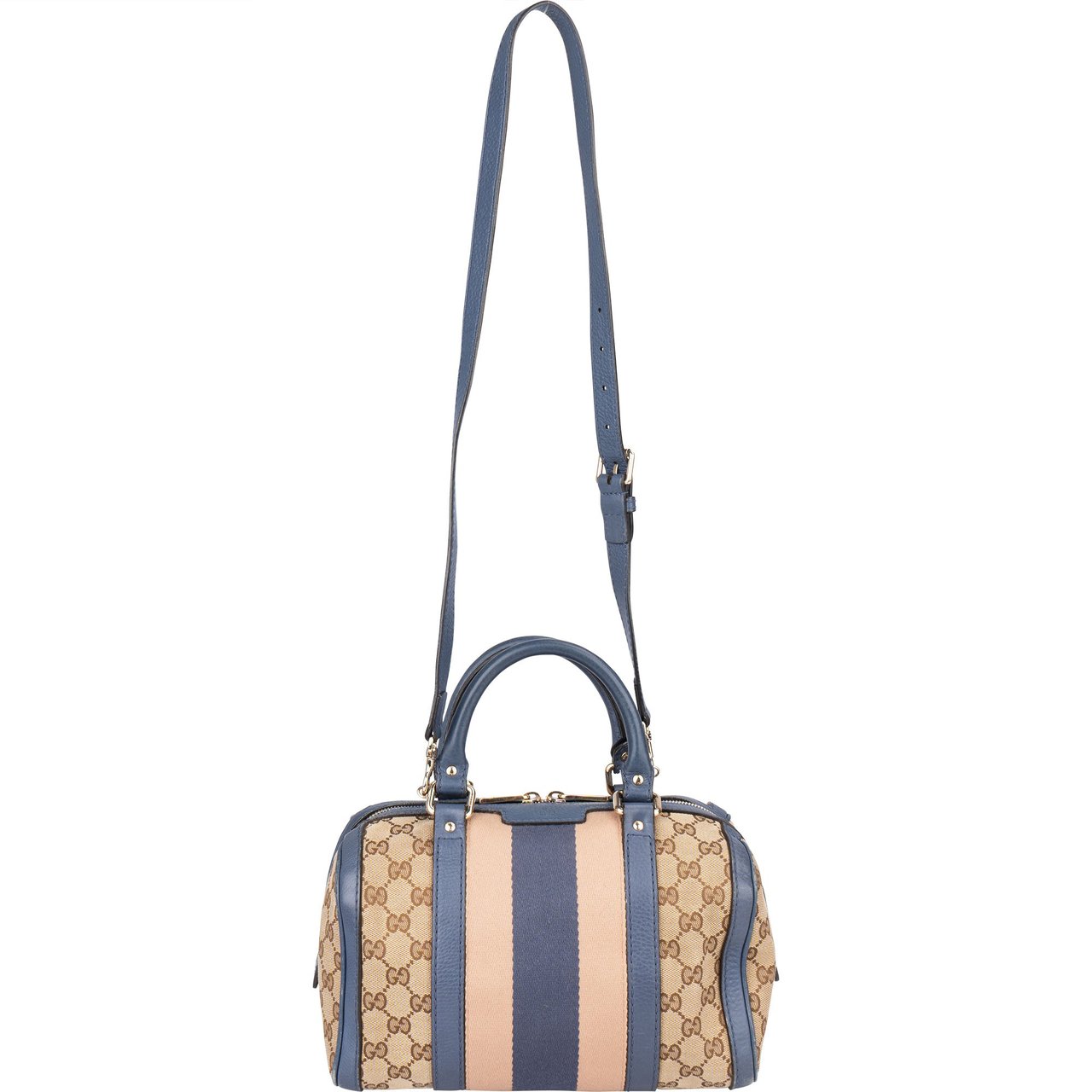 Gucci Gucci GG Monogram Sherry Line Boston Handbag Bruin