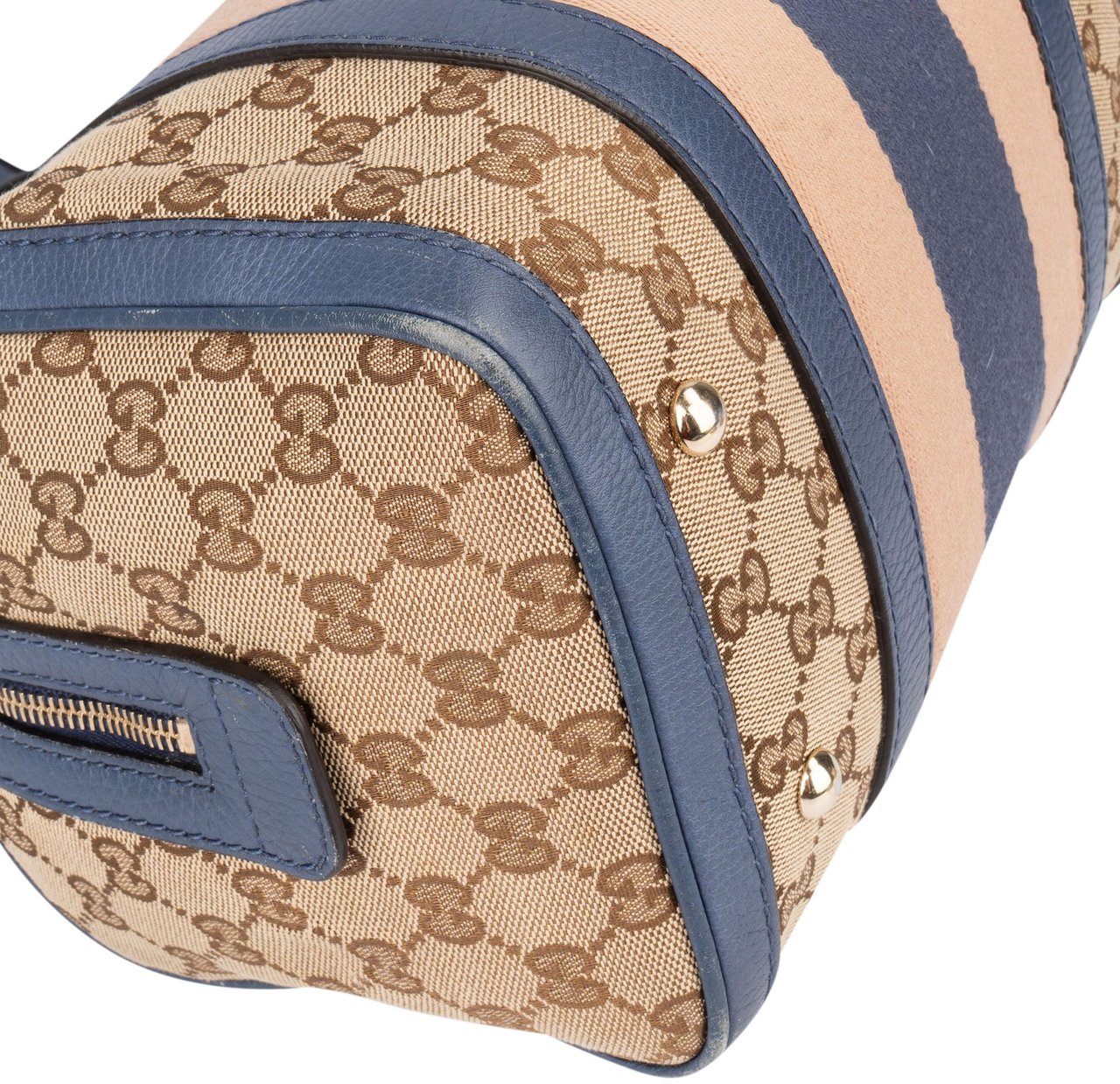 Gucci Gucci GG Monogram Sherry Line Boston Handbag Bruin