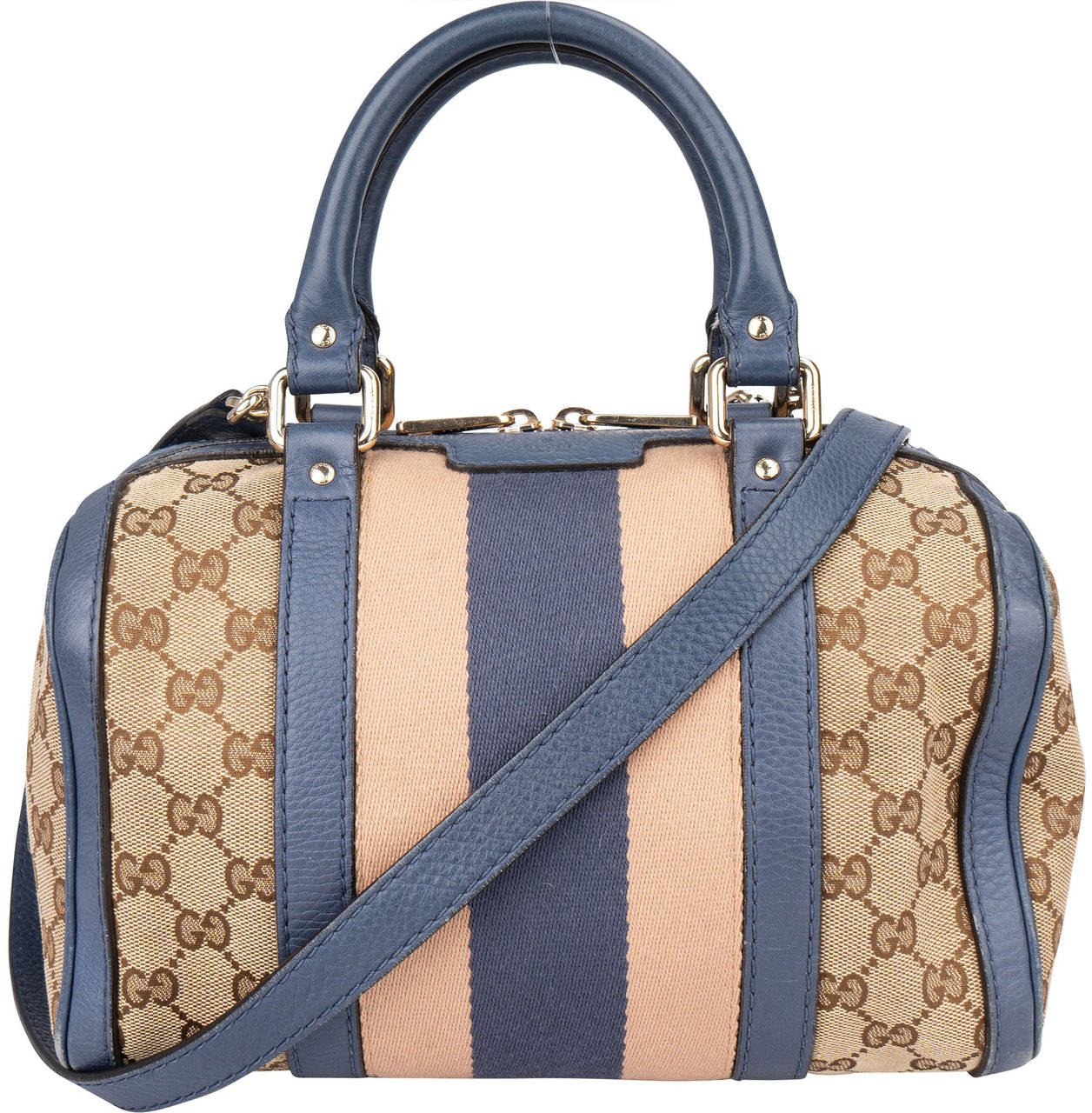Gucci Gucci GG Monogram Sherry Line Boston Handbag Bruin