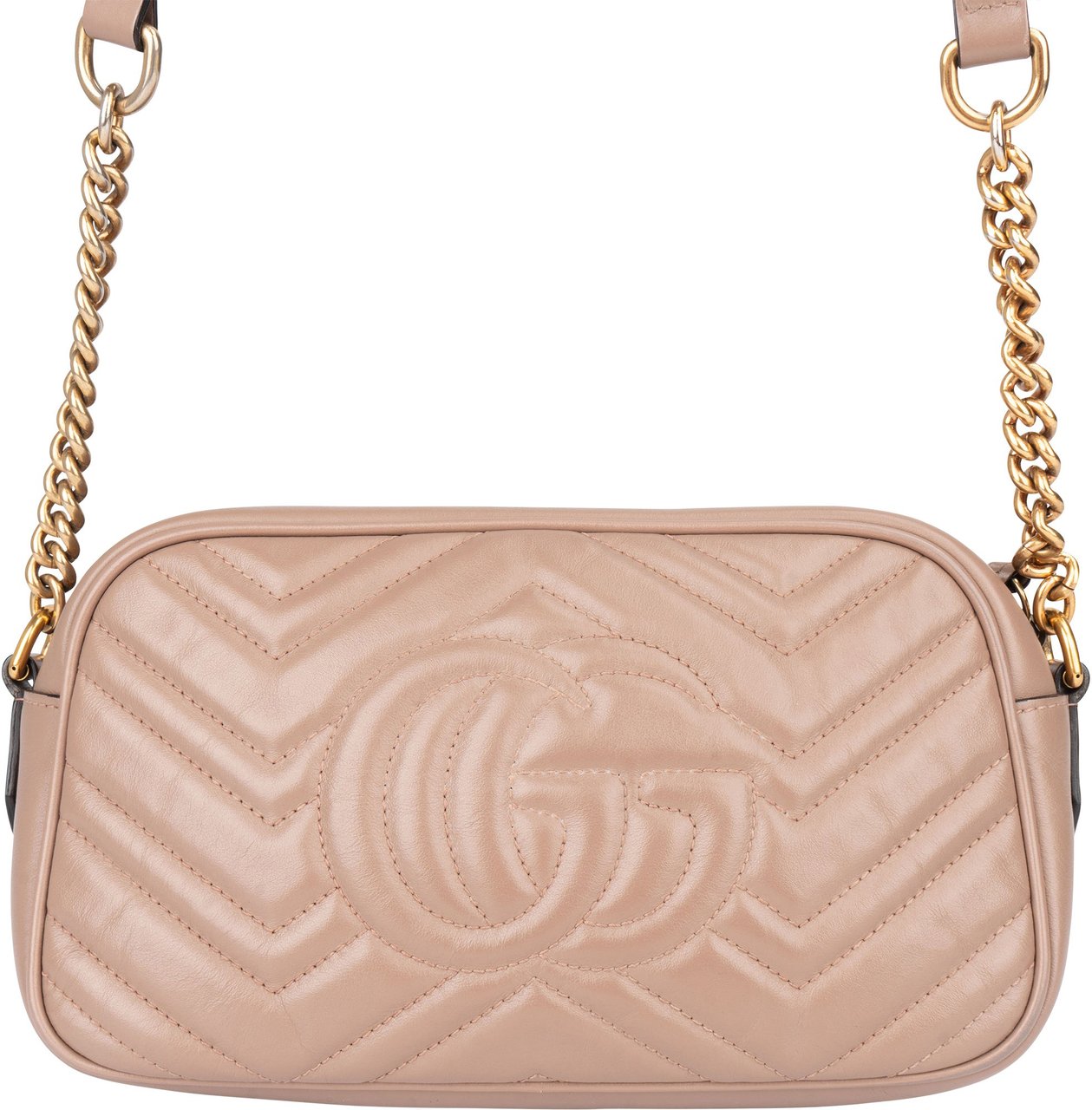 Gucci Gucci Pink Chevron GG Marmont Crossbody Bag Divers