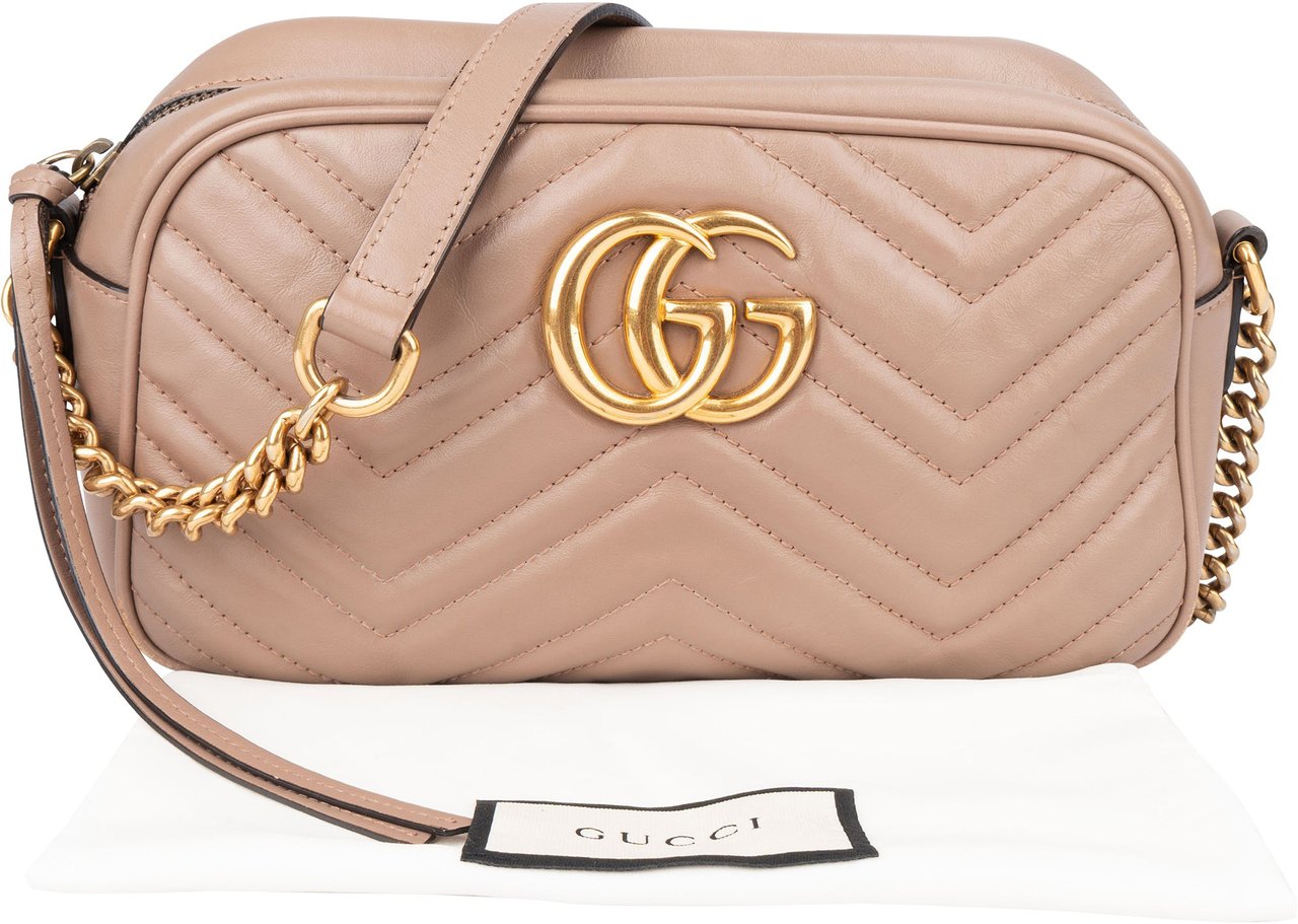 Gucci Gucci Pink Chevron GG Marmont Crossbody Bag Divers