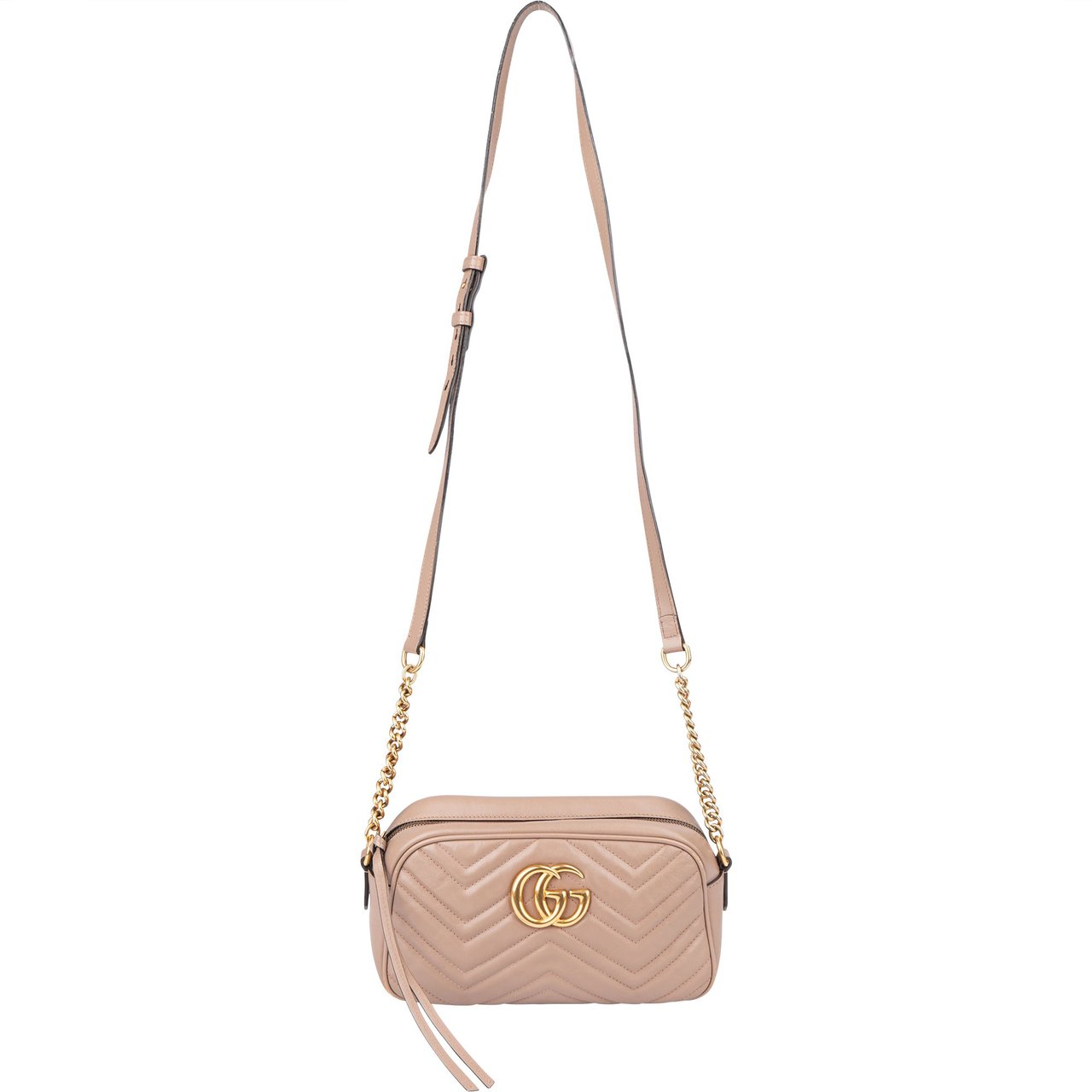 Gucci Gucci Pink Chevron GG Marmont Crossbody Bag Divers