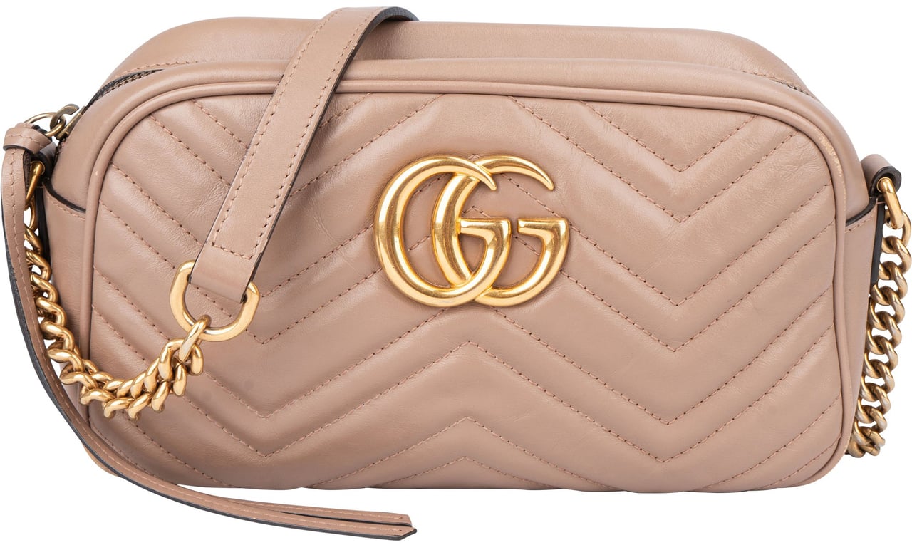 Gucci Gucci Pink Chevron GG Marmont Crossbody Bag Divers