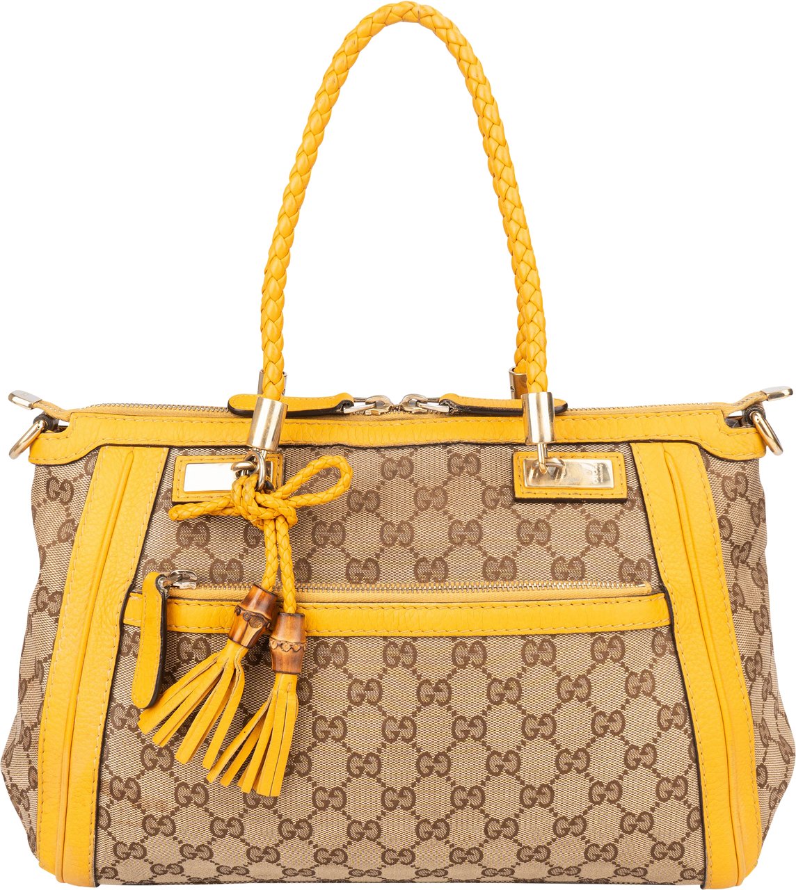 Gucci GG Monogram Bamboo Handbag Bruin