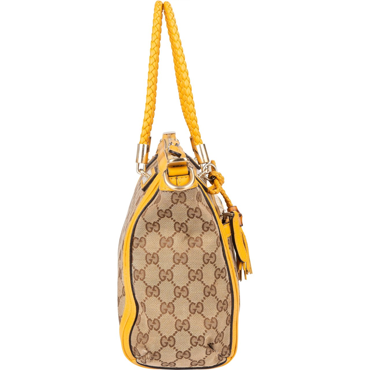 Gucci Gucci GG Monogram Bamboo Handbag Bruin