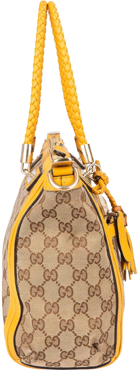 Gucci GG Monogram Bamboo Handbag Bruin