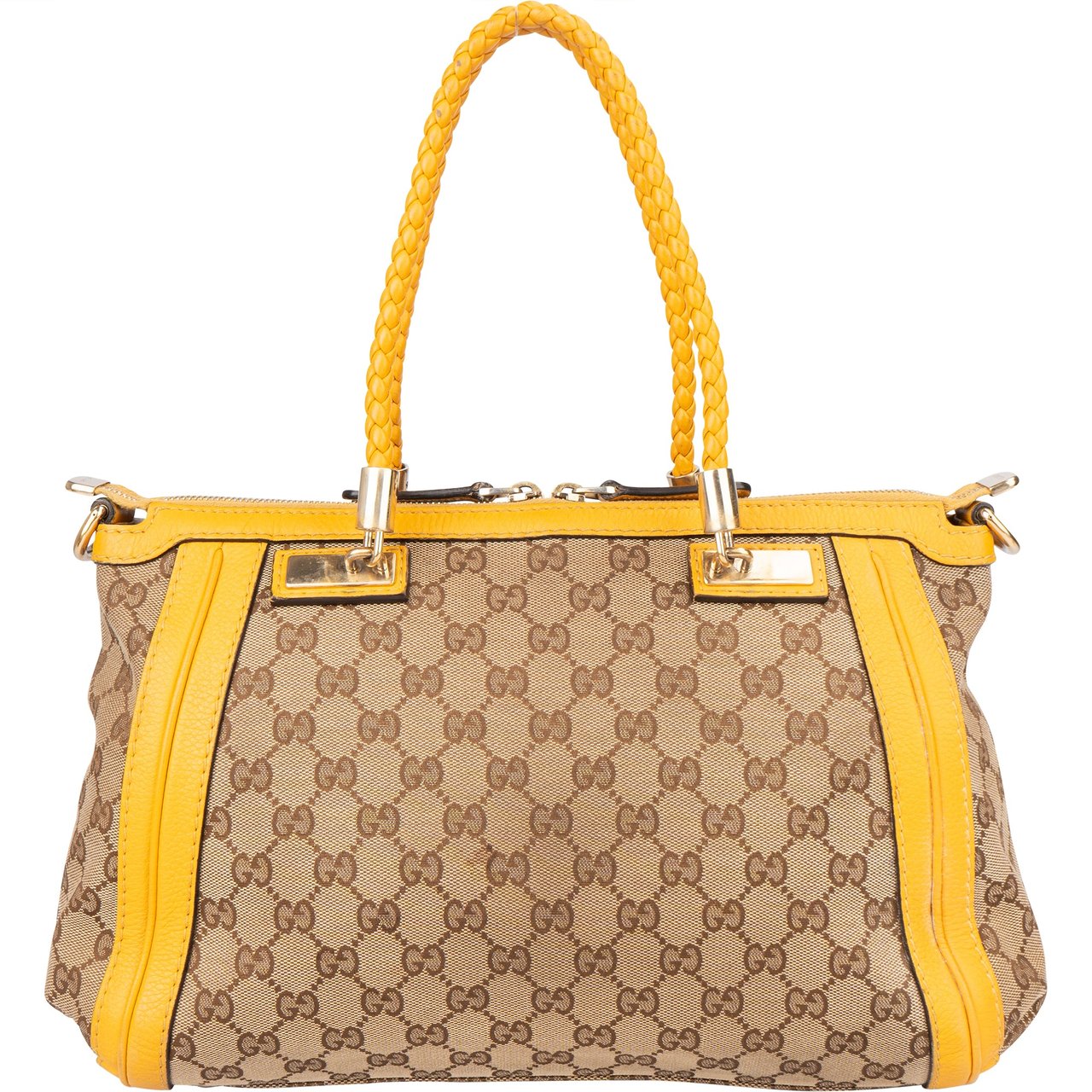 Gucci Gucci GG Monogram Bamboo Handbag Bruin