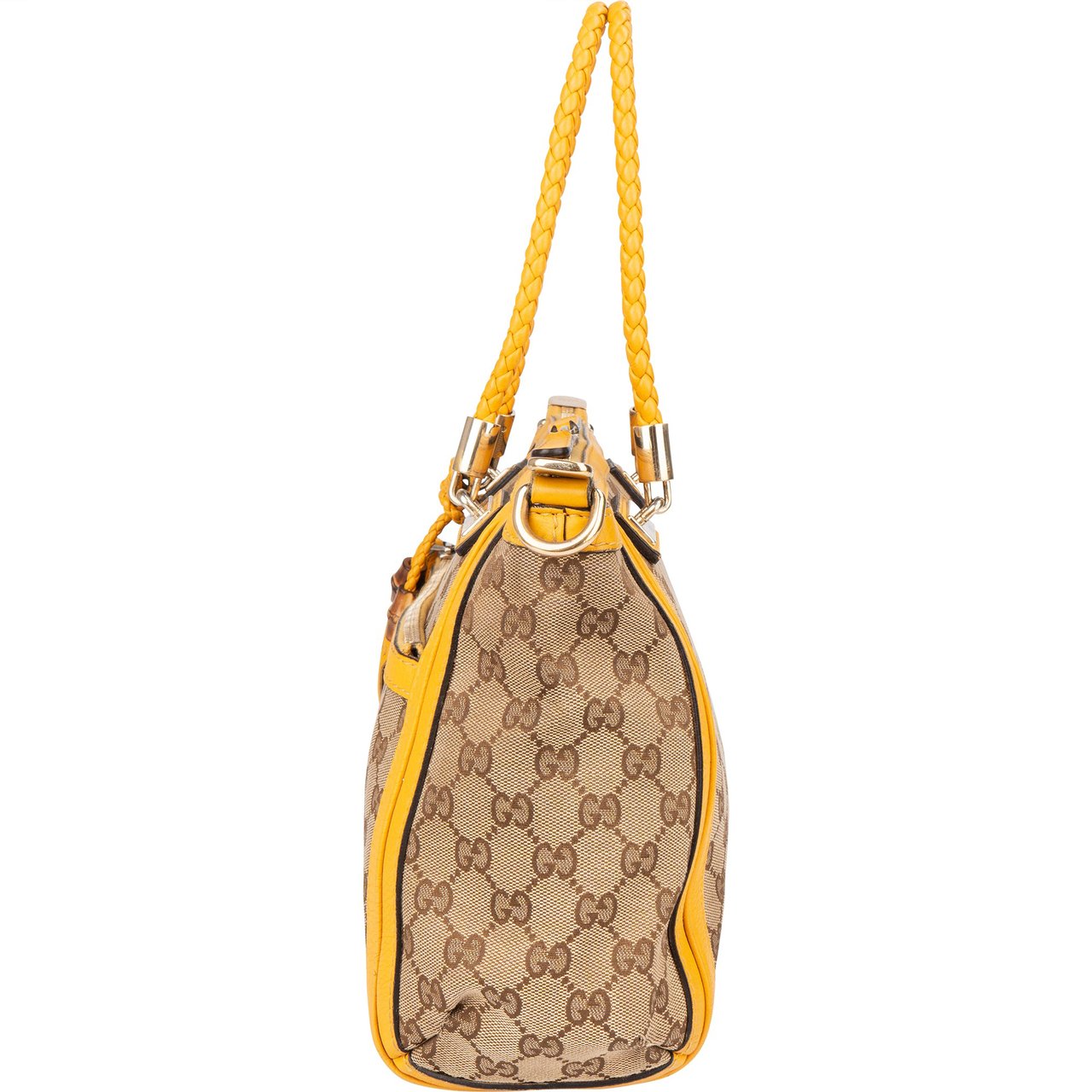 Gucci GG Monogram Bamboo Handbag Bruin