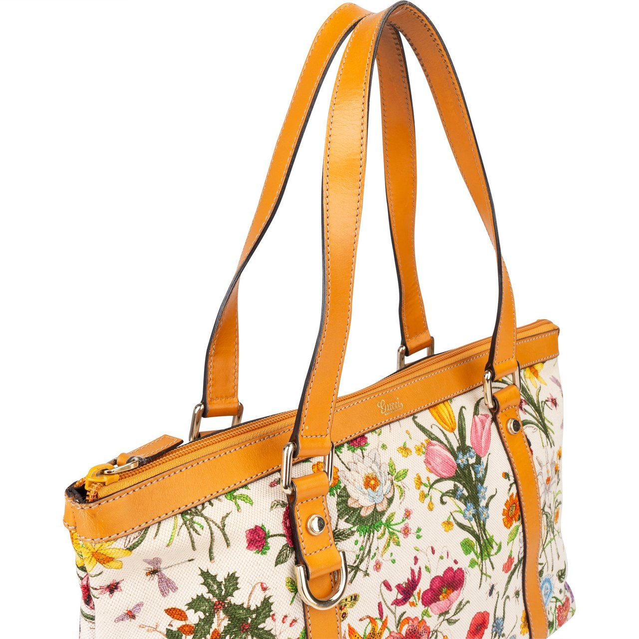 Gucci Gucci Limited Floral Abbey Handbag Oranje