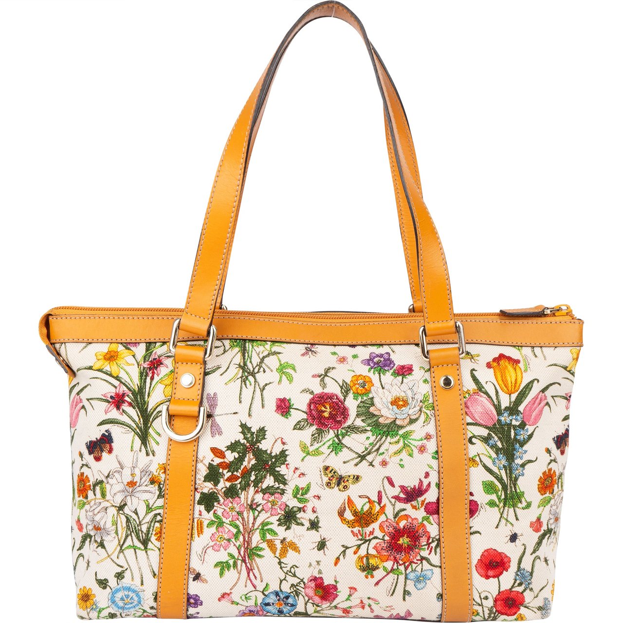 Gucci Gucci Limited Floral Abbey Handbag Oranje