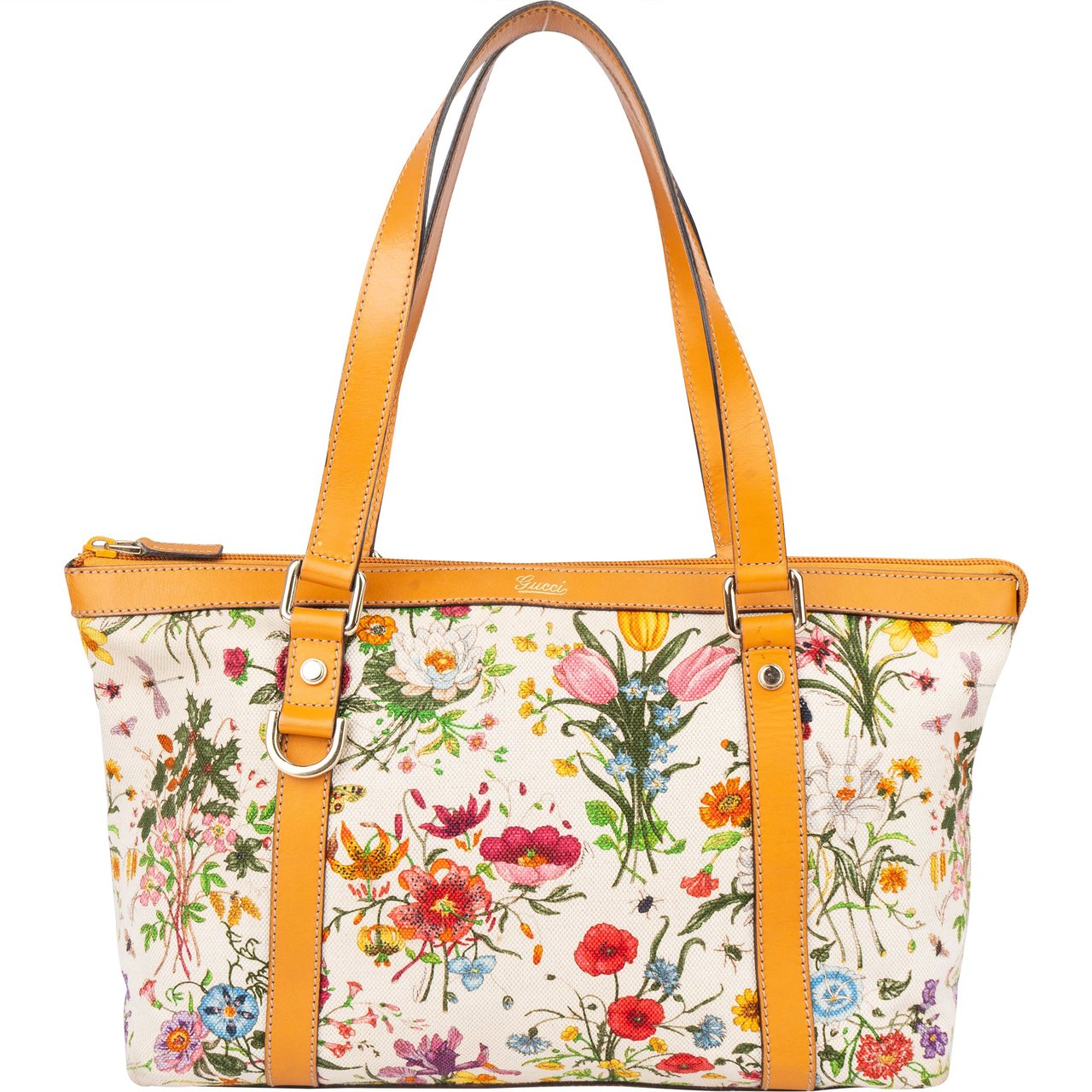 Gucci Gucci Limited Floral Abbey Handbag Oranje