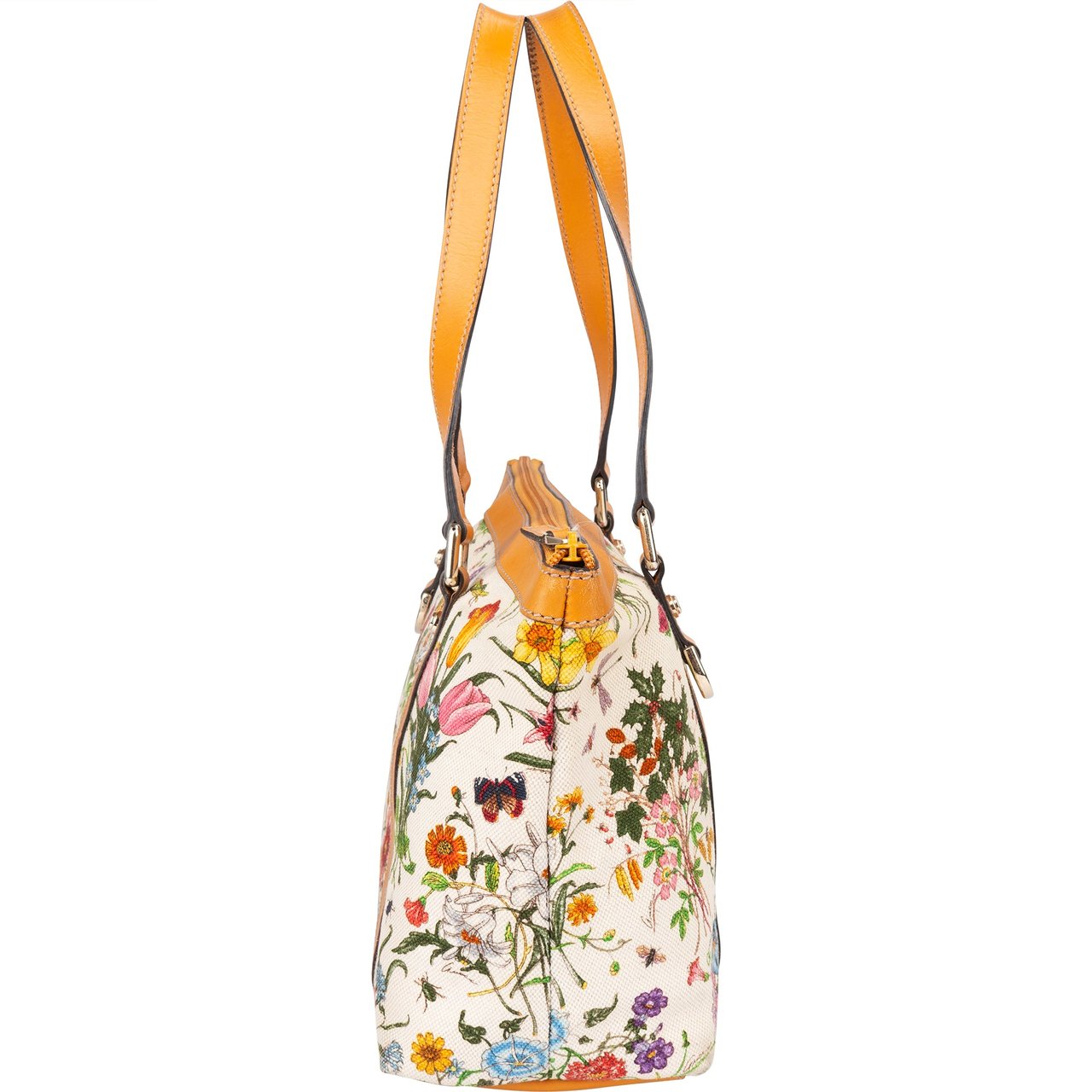 Gucci Gucci Limited Floral Abbey Handbag Oranje