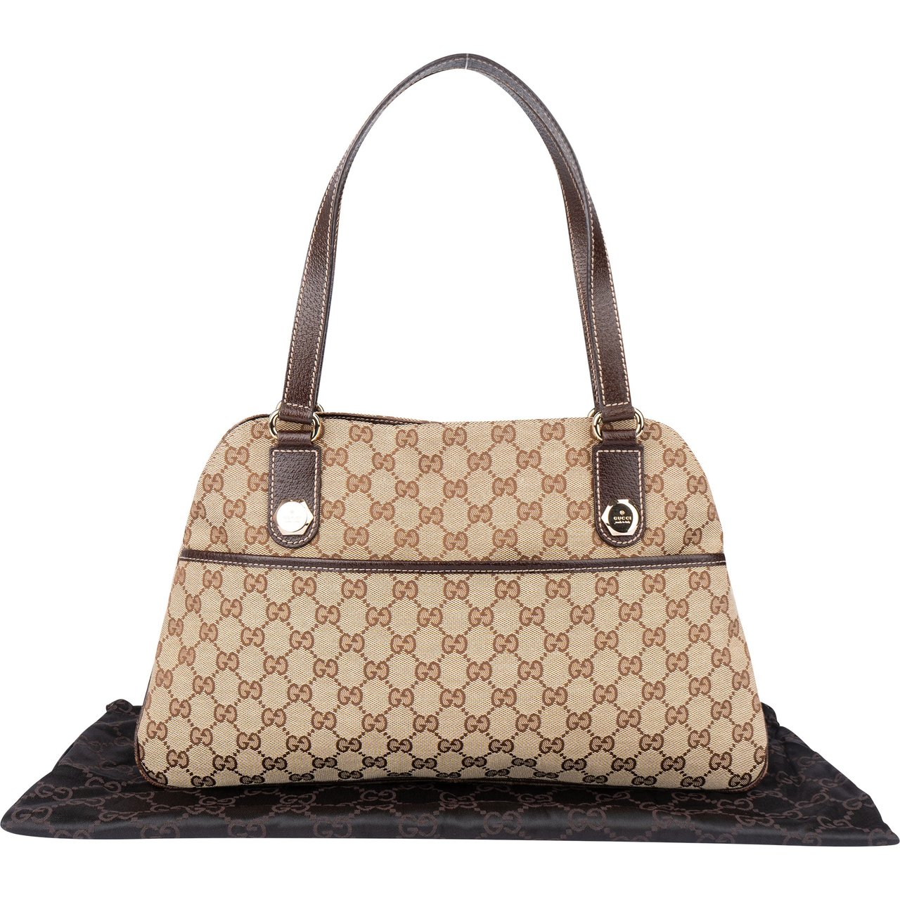 Gucci Gucci GG Monogram Eclipse Handbag Bruin