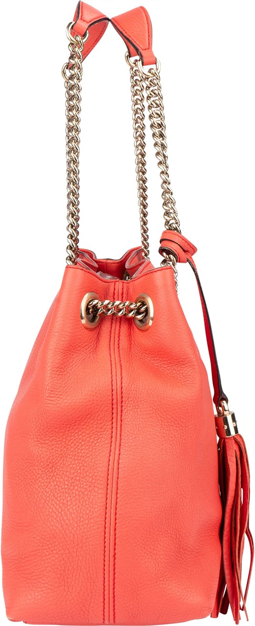 Gucci Gucci Coral Leather GG Soho Crossbody Bag Rood