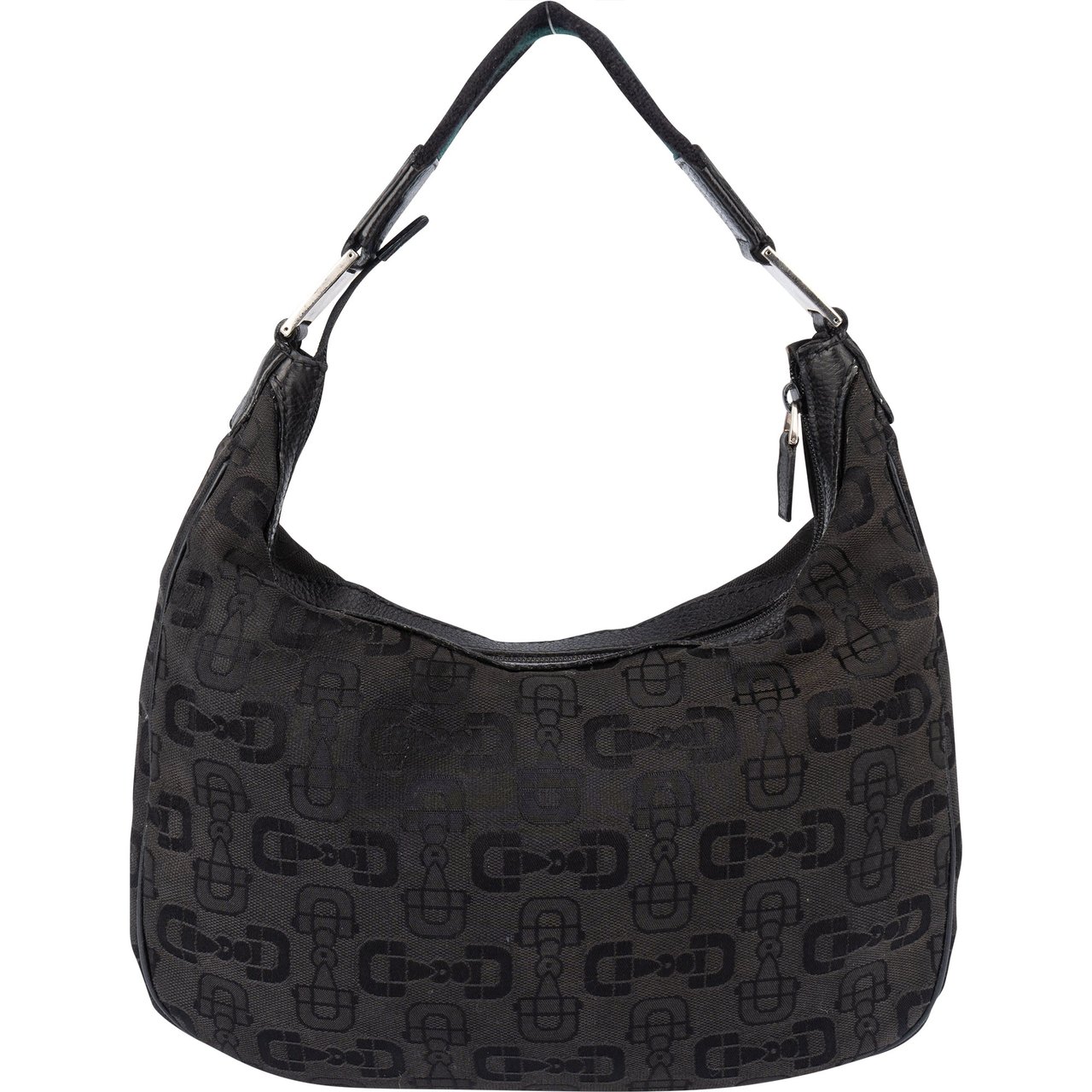 Gucci Gucci Horsebit Monogram Hobo Bag Zwart