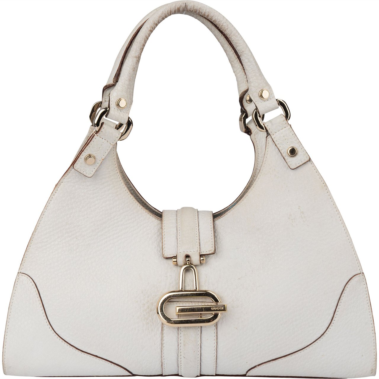 Gucci White Leather Jackie Handbag Wit