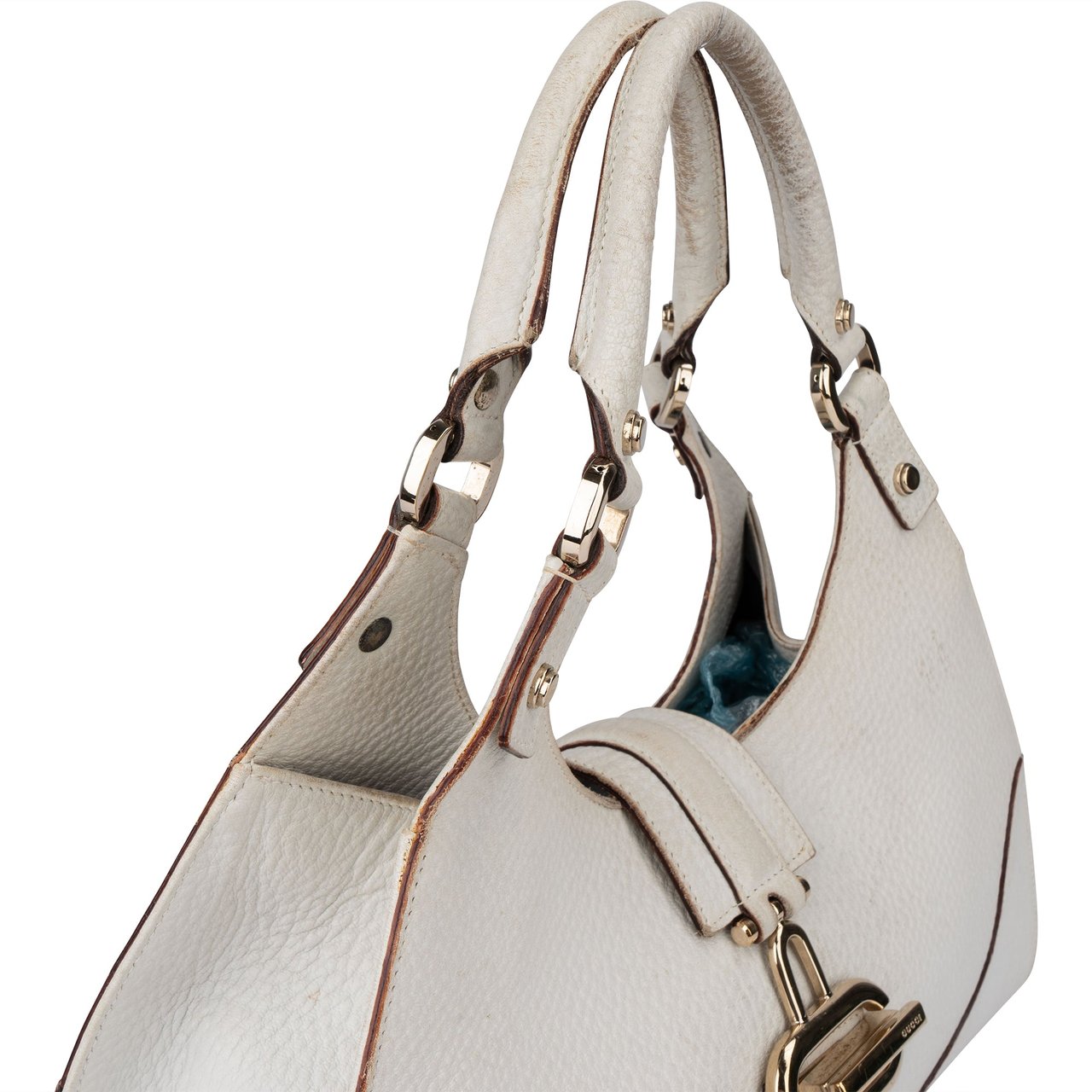 Gucci Gucci White Leather Jackie Handbag Wit
