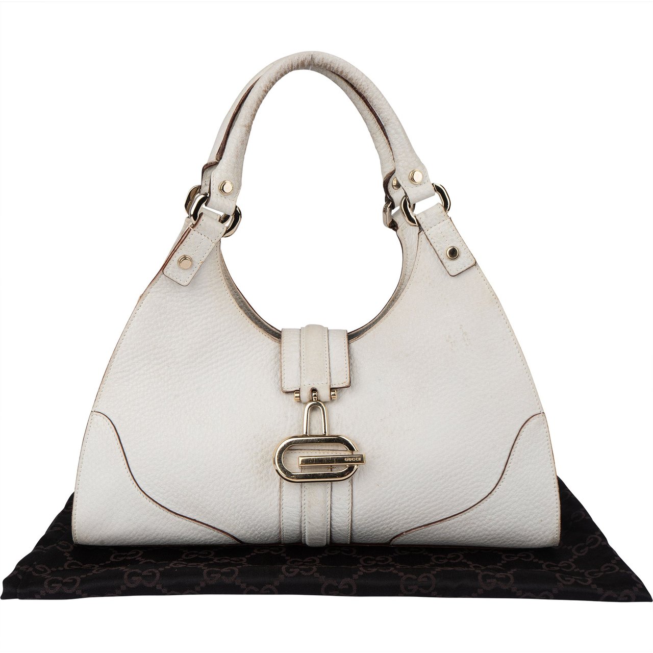 Gucci Gucci White Leather Jackie Handbag Wit