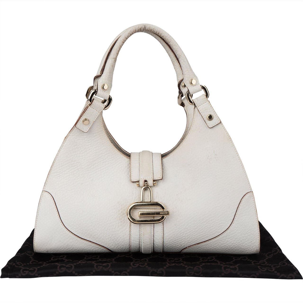 Gucci White Leather Jackie Handbag Wit