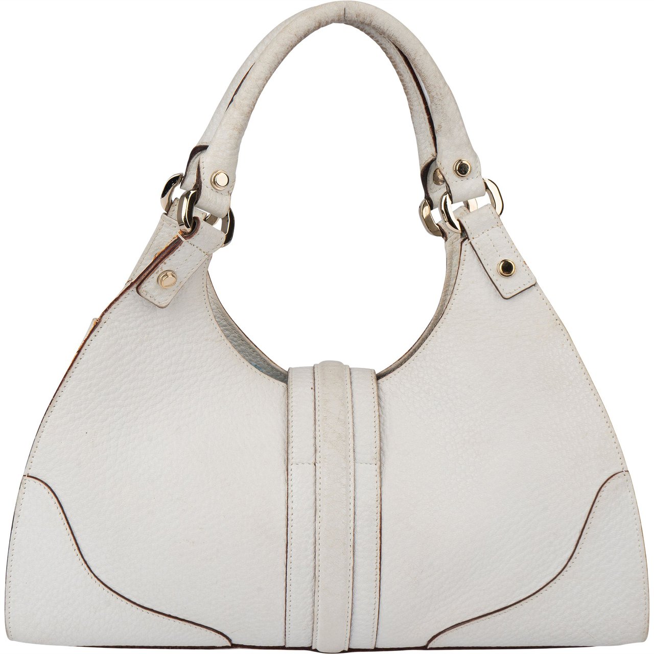 Gucci White Leather Jackie Handbag Wit
