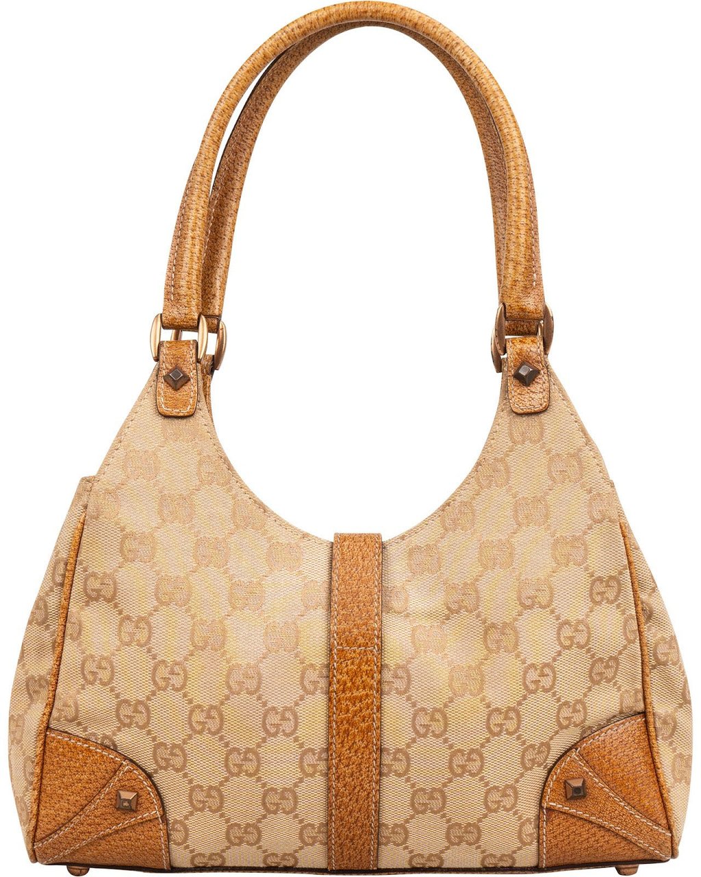 Gucci Monogram GG Canvas Lizard-Embossed Leather Small New Jackie Shoulder Bag Beige