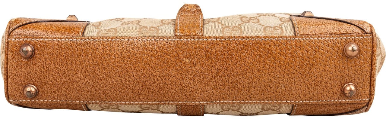 Gucci Monogram GG Canvas Lizard-Embossed Leather Small New Jackie Shoulder Bag Beige