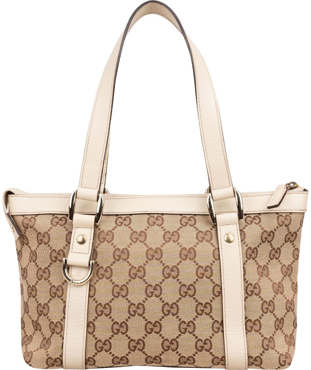 Gucci Monogram GG Canvas Abbey Small Tote Shoulder Bag Beige