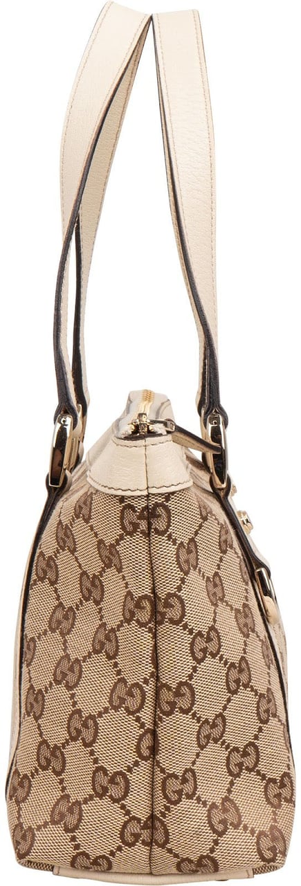 Gucci Monogram GG Canvas Abbey Small Tote Shoulder Bag Beige