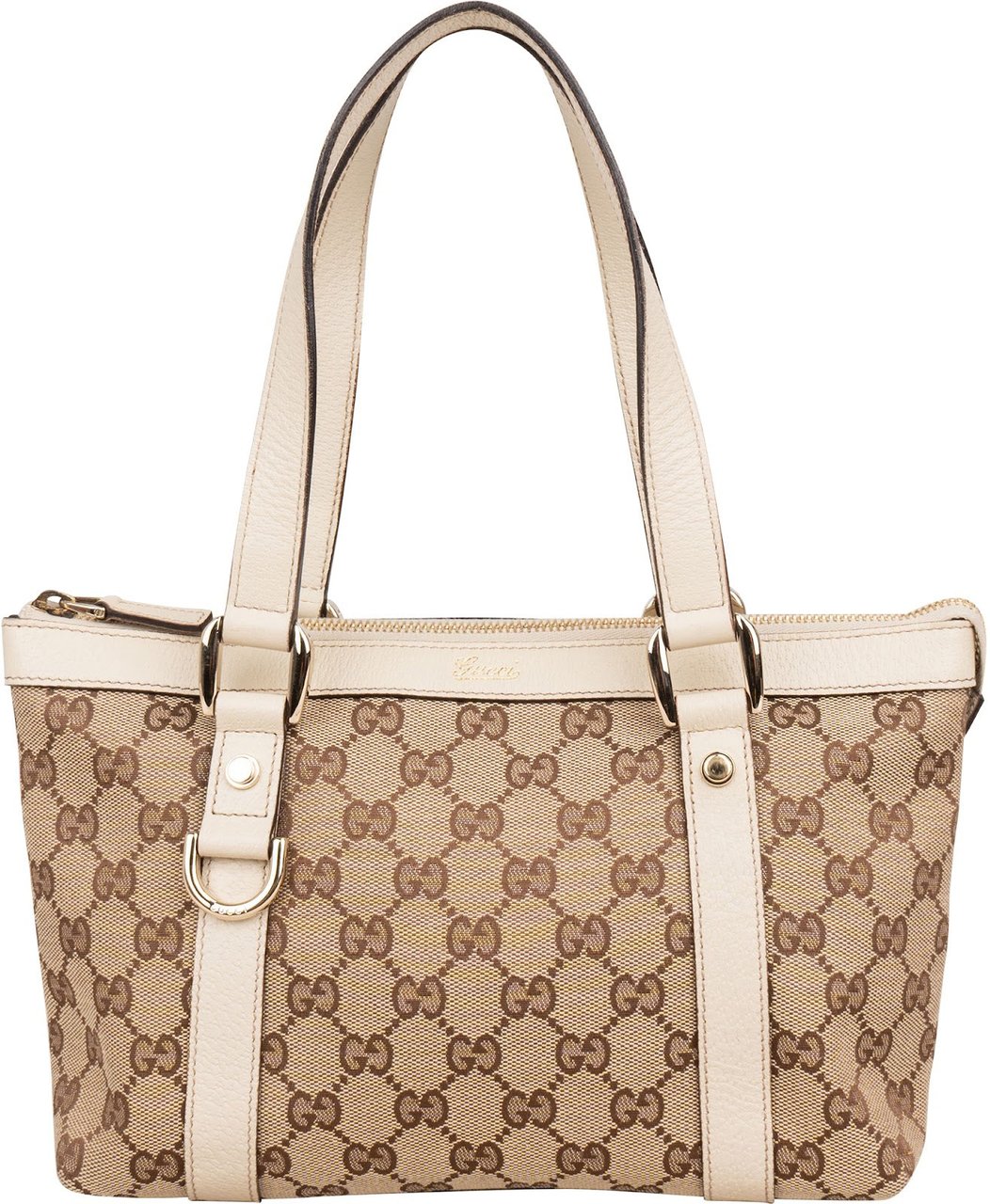 Gucci Monogram GG Canvas Abbey Small Tote Shoulder Bag Beige