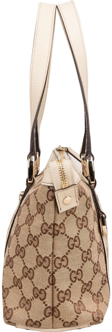 Gucci Monogram GG Canvas Abbey Small Tote Shoulder Bag Beige