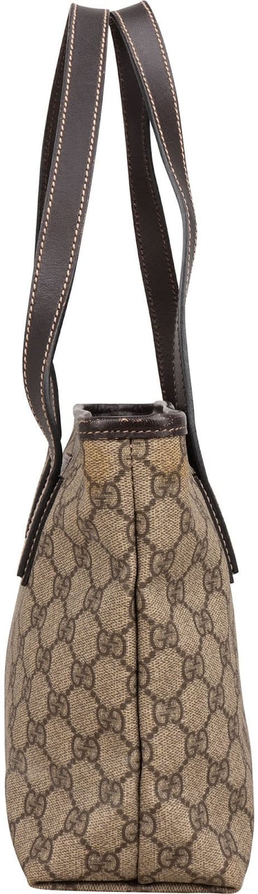 Gucci Monogram GG Supreme Small Tote Shoulder Bag Beige