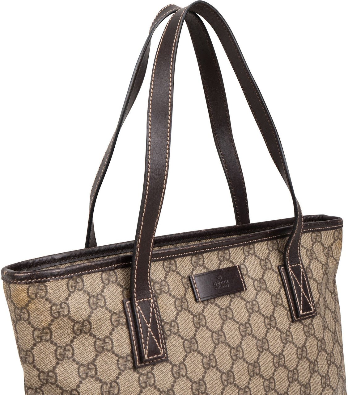 Gucci Monogram GG Supreme Small Tote Shoulder Bag Beige