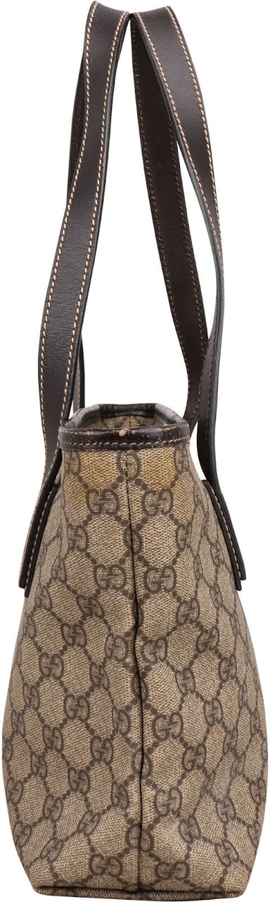 Gucci Monogram GG Supreme Small Tote Shoulder Bag Beige