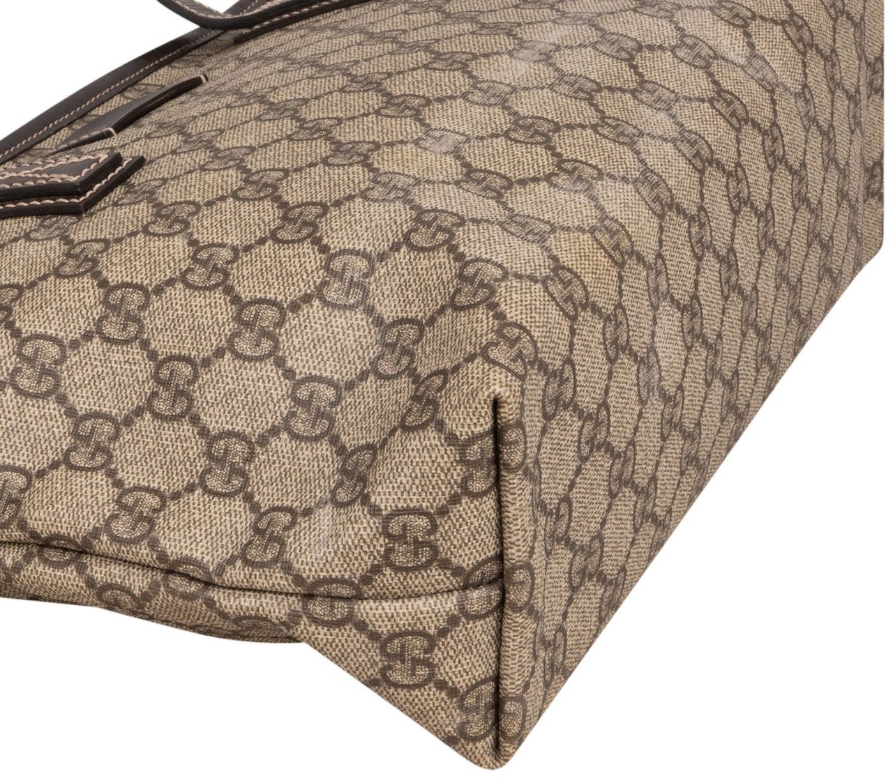 Gucci Monogram GG Supreme Small Tote Shoulder Bag Beige