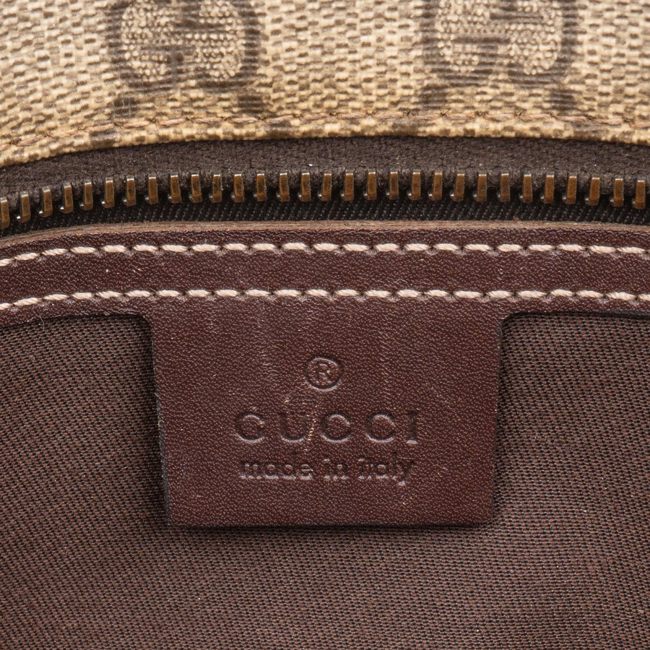 Gucci Monogram GG Supreme Small Tote Shoulder Bag Beige