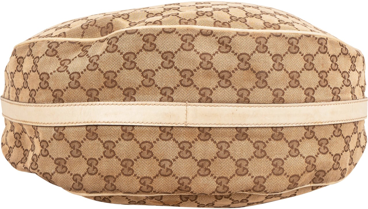 Gucci Monogram GG Canvas Britt Interlocking G Hobo Shoulder Bag Beige