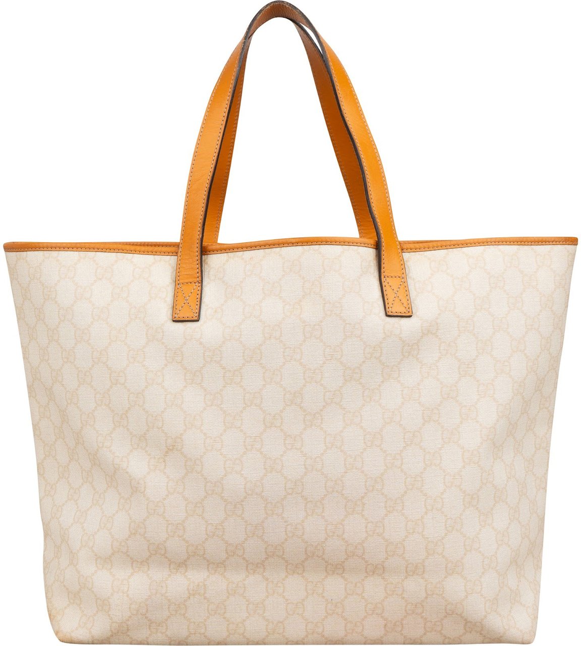 Gucci Monogram GG Canvas Tote Shoulder Bag Beige