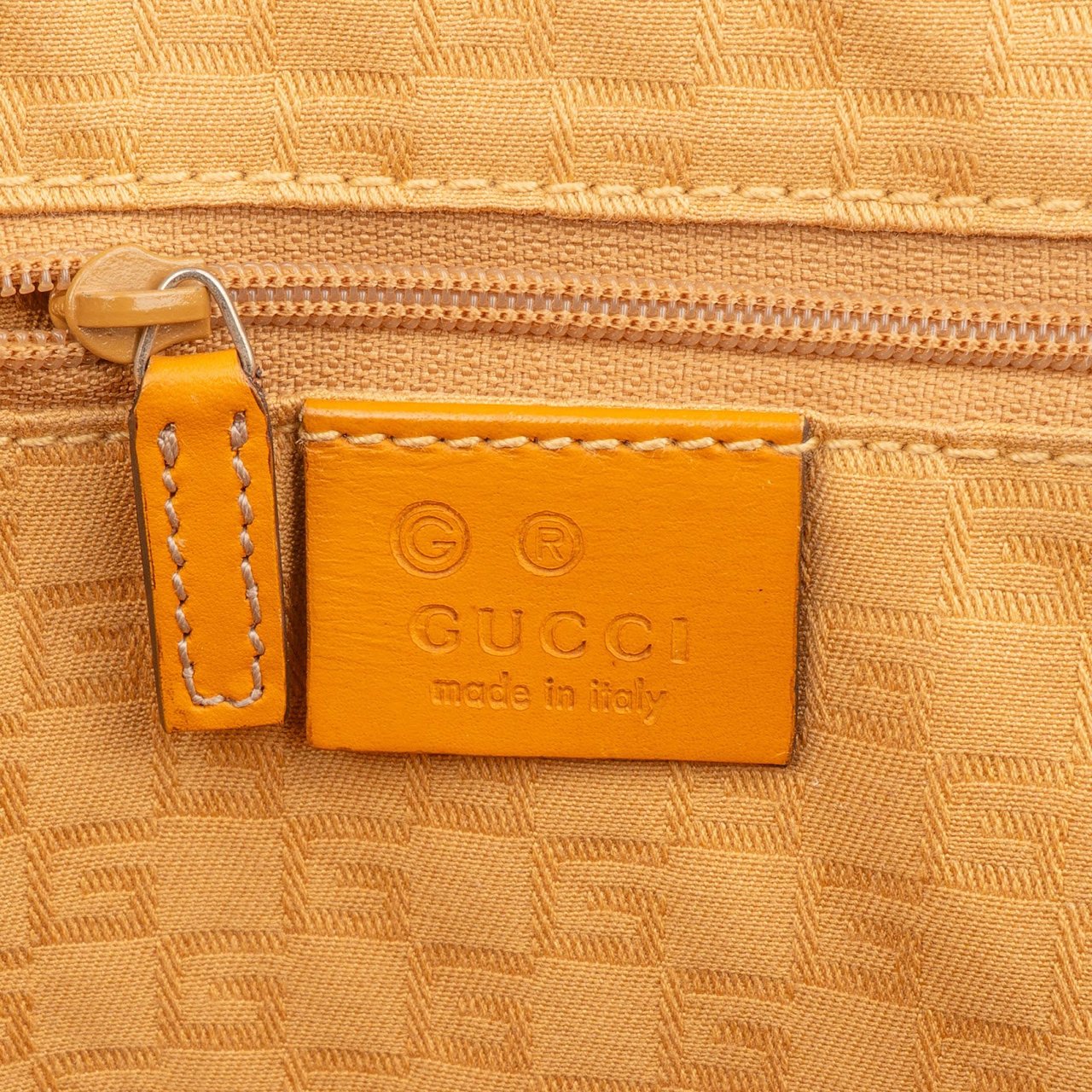 Gucci Monogram GG Canvas Tote Shoulder Bag Beige
