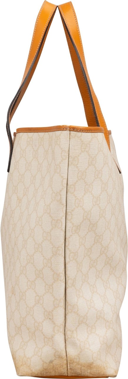 Gucci Monogram GG Canvas Tote Shoulder Bag Beige