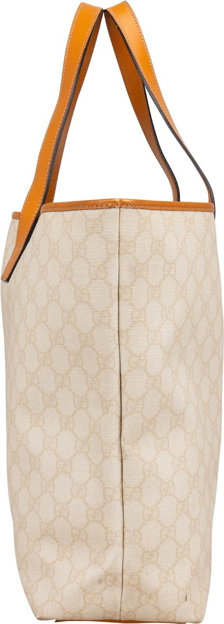 Gucci Monogram GG Canvas Tote Shoulder Bag Beige