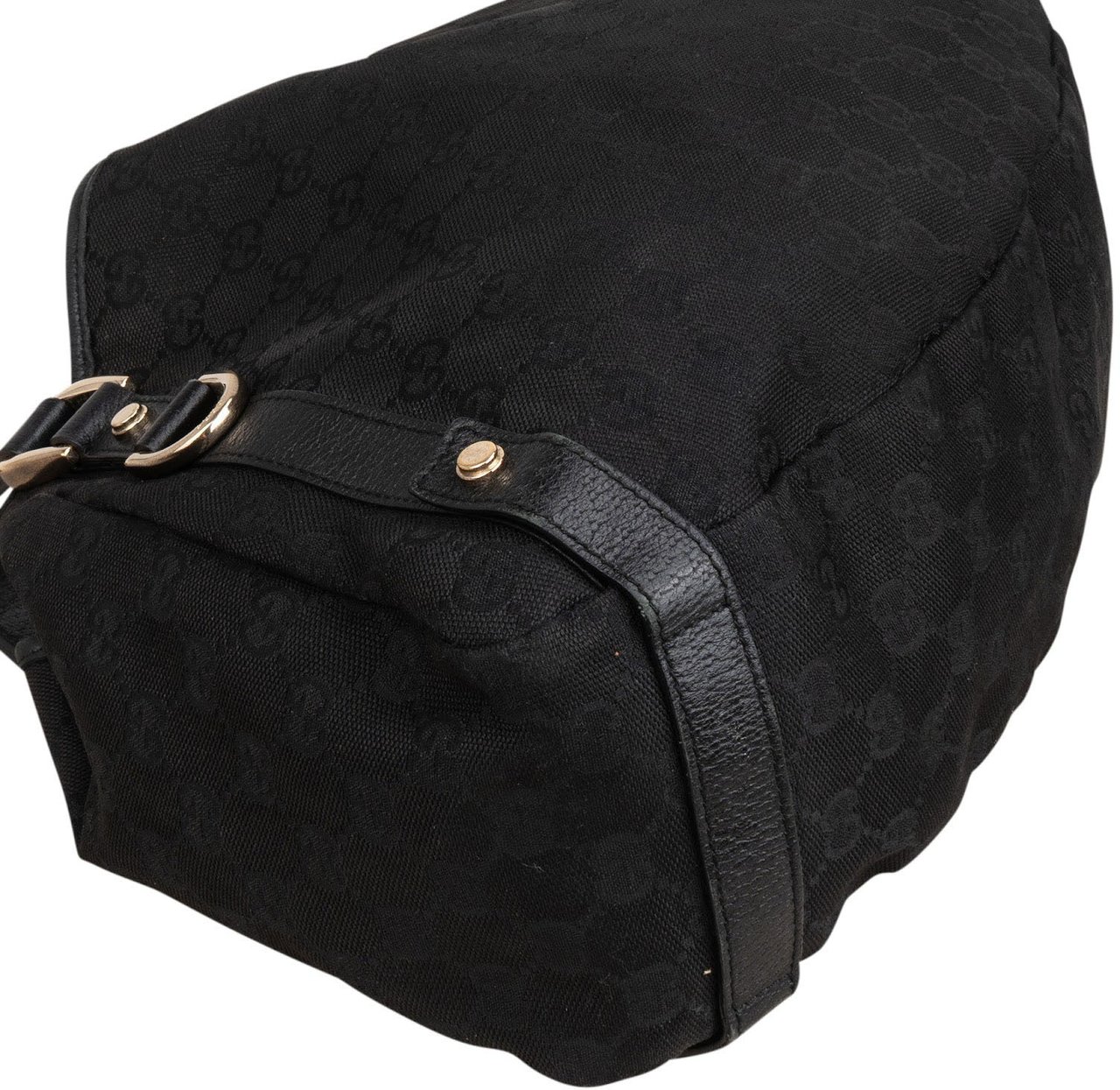 Gucci Monogram GG Canvas Abbey D-Ring Hobo Shoulder Bag Zwart